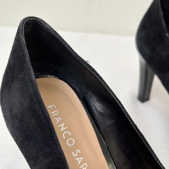 Franco Sarto Black Tawny Suede Pump Heel Women's Size 7 - Picture 14 of 15
